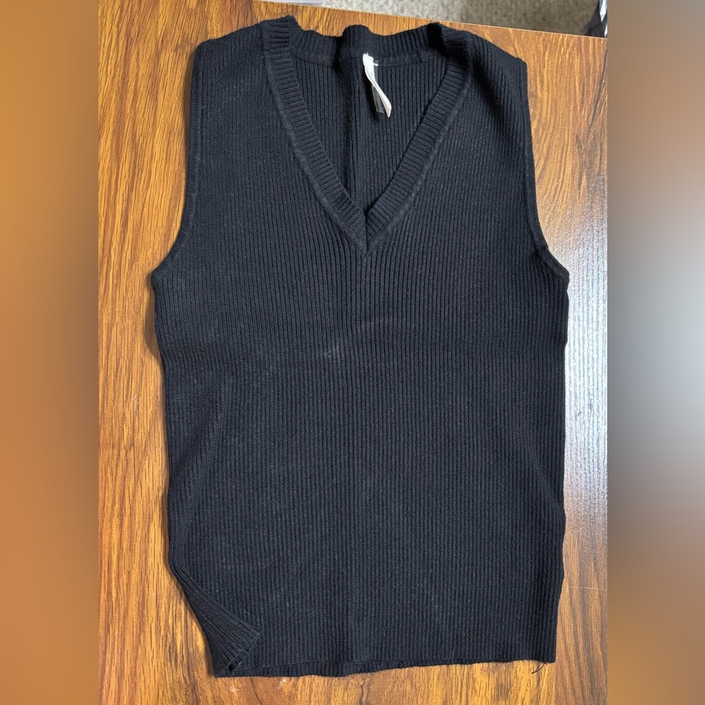 Black V-Neck Sweater Vest